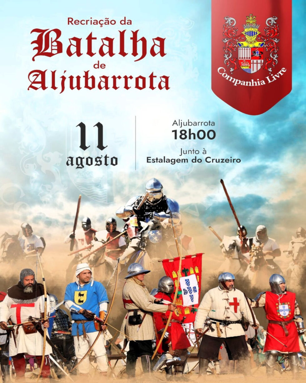 cartaz da recriação da batalha de aljubarrota 11 de agosto