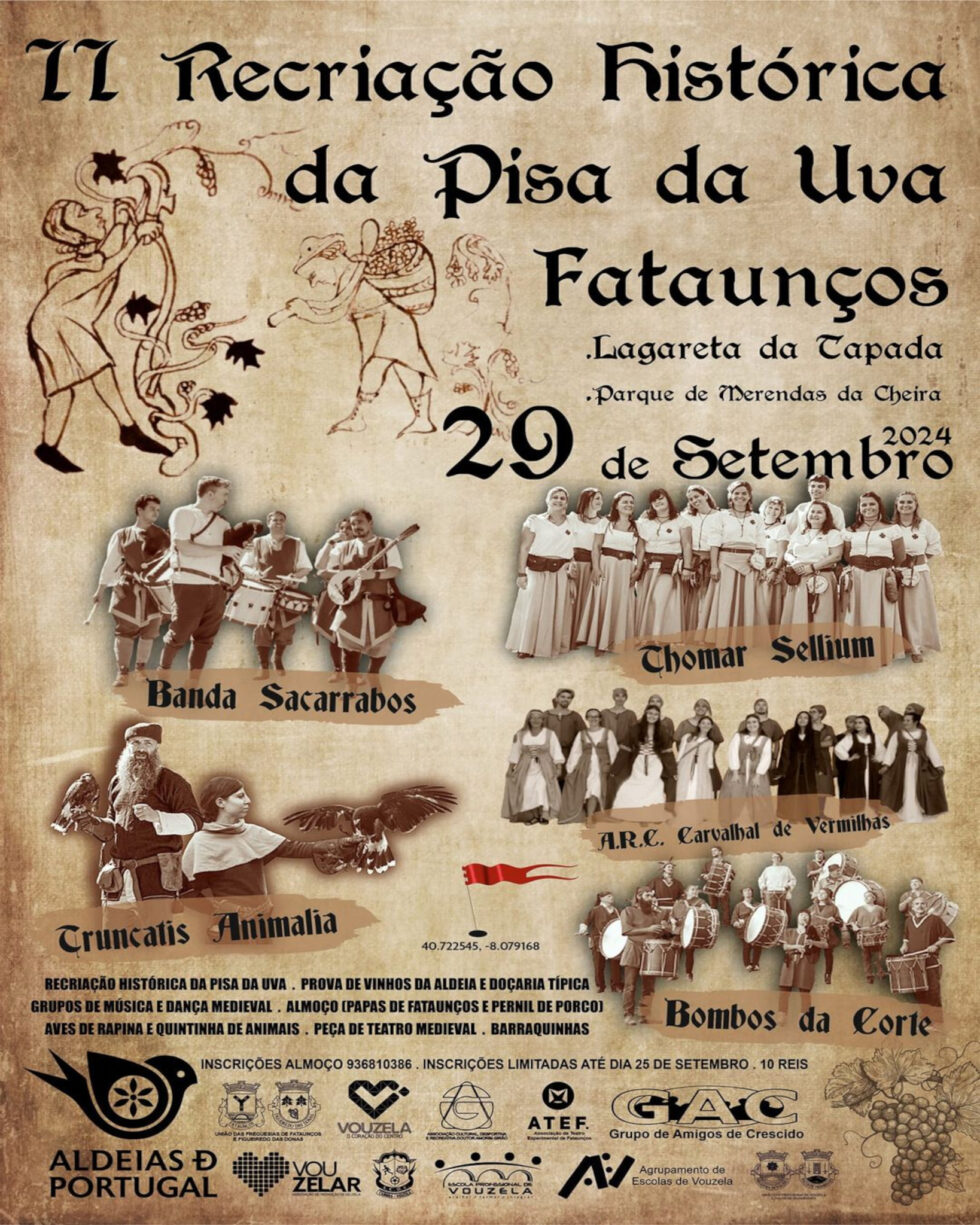 recriacao historica da pisa da uva. 29 de setembro fatauços vouzela